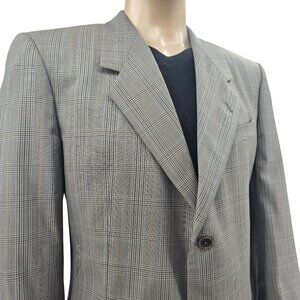 Karl Lagerfeld Paris Mens Essex Wool Blazer Jacket Glen Plaid Pattern 2-Button S